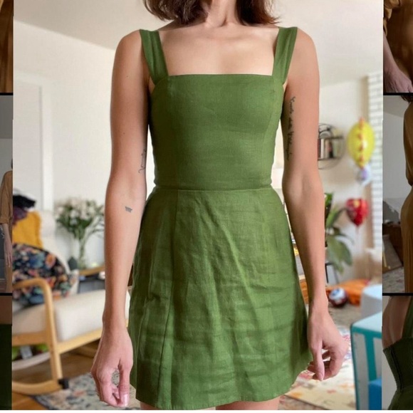 Reformation Dresses & Skirts - Reformation Green Linen Mini Dress Sz 0 $278